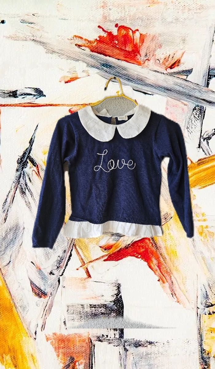Blouse pour fille avec broderie anglaise