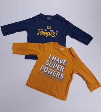 Lot  2 t-shirts manches longues 6 mois