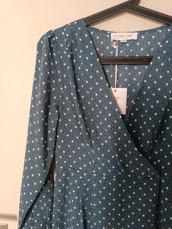 Robe longue bleu motif fantaisie effet vintage pin up Taille S/M In April 1986 Neuf avec étiquette
