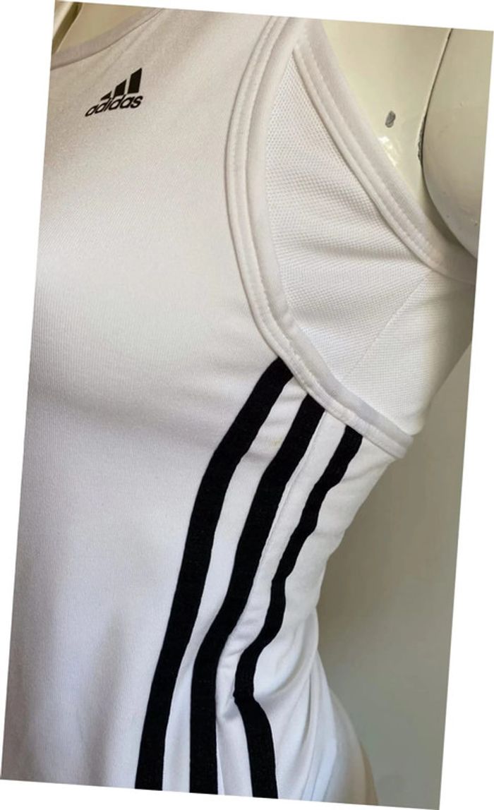 Top sport blanc sans manches adidas taille 36 - photo numéro 3