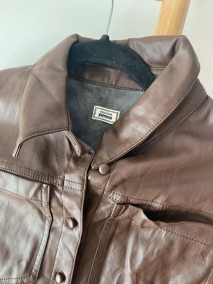 Robe en similicuir marron - photo numéro 3