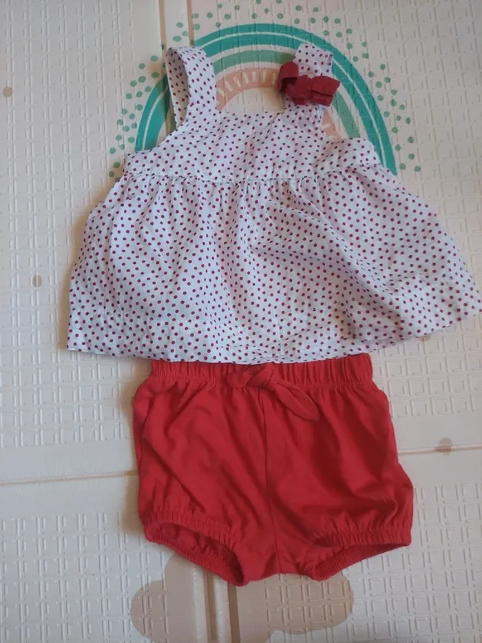 Petit ensemble à pois et bloomer - photo numéro 2
