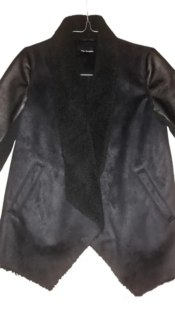 Veste noire The Kooples laine effet peau de mouton xxs