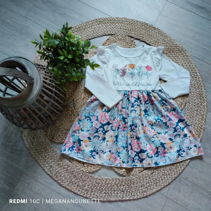 🌼 Robe fille 4 ans Little Wildflower – Fleurie & manches longues - photo numéro 3