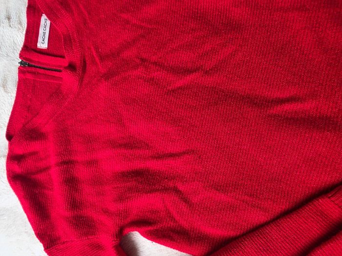 Pull rouge femme cache cache - photo numéro 4