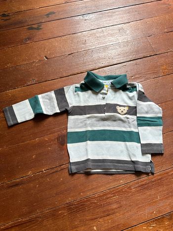 Polo Steiff manches longues bleu vert 9 mois