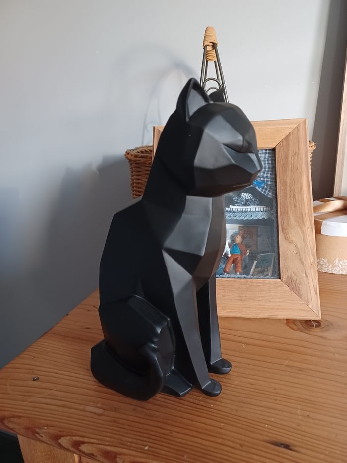 Statue chat noir mat - photo numéro 2