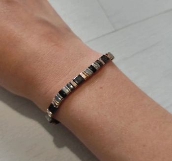 Bracelet étirable noir marron doré