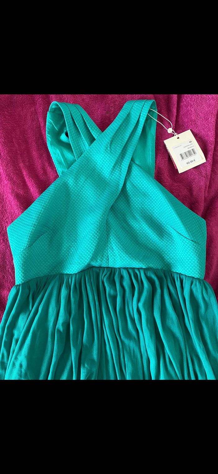 Robe cocktail vert émeraude neuve - photo numéro 3