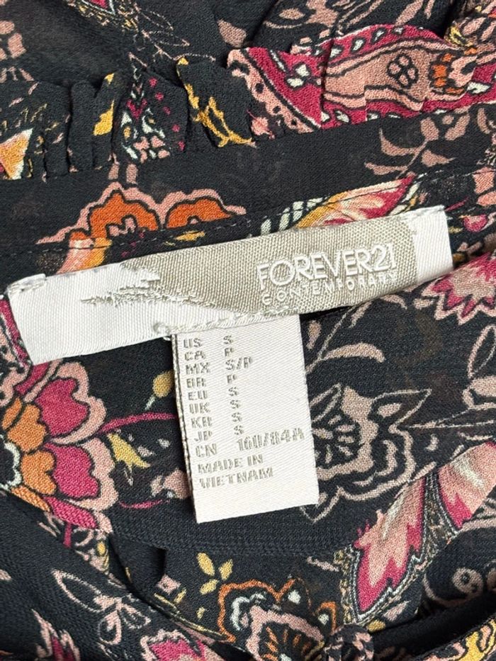 Blouse transparente bohème fleurs manches évasé Forever 21 - photo numéro 9