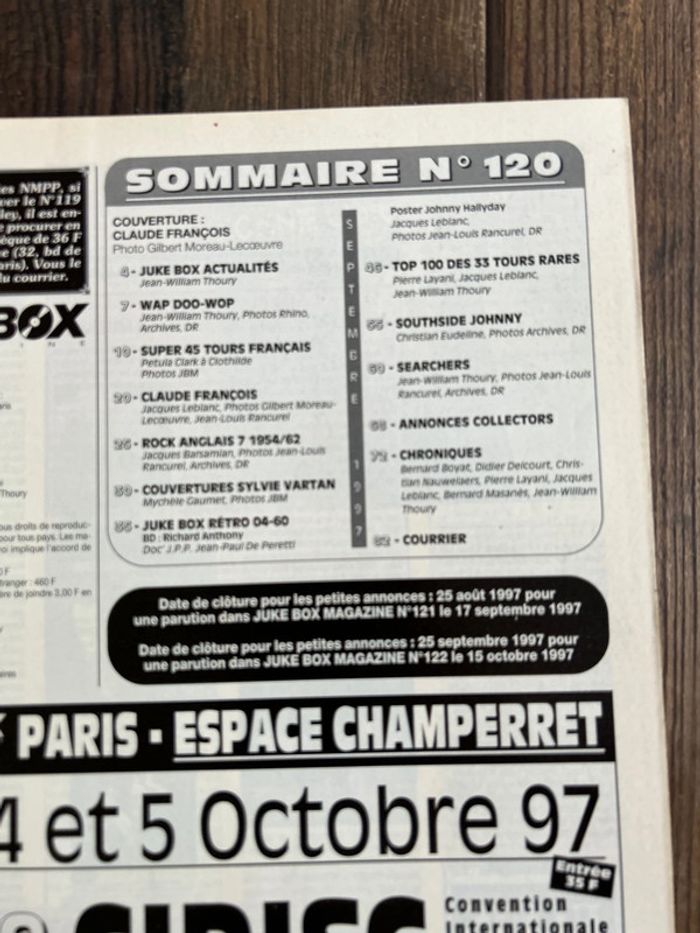 Revue jukebox magazine - 120 - septembre 1997 - photo numéro 2