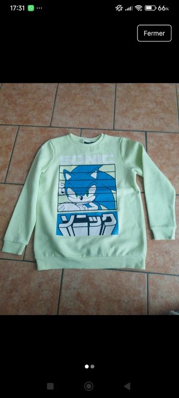 Sweat sonic taille 12/13 ans