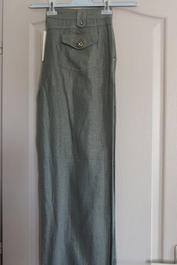 Pantalon léger vert-gris irisé 50