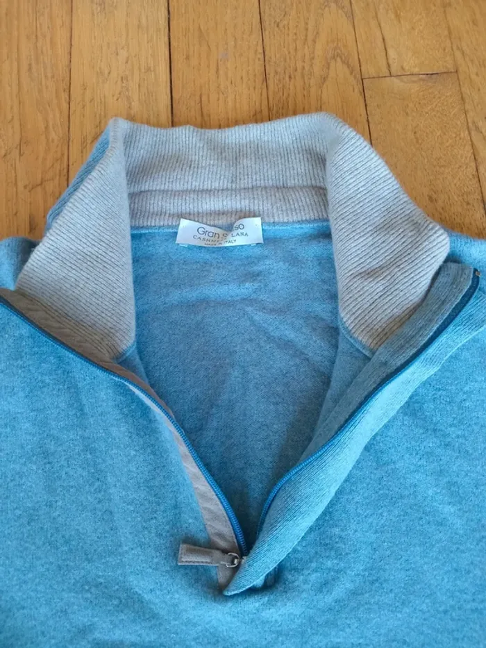 Pull homme laine (80%) et cachemire (10%) taille M , marque Gran Sasso Made in Italy - photo numéro 3