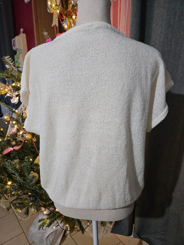 Pull blanc à manches courtes - photo numéro 3