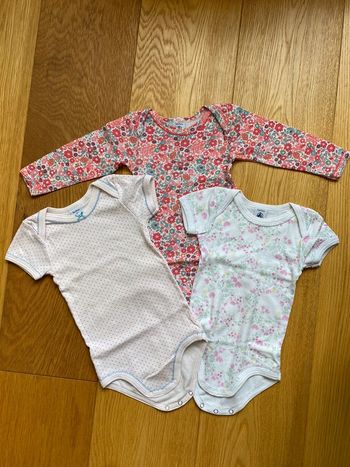 Lot de 3 bodies Petit Bateau