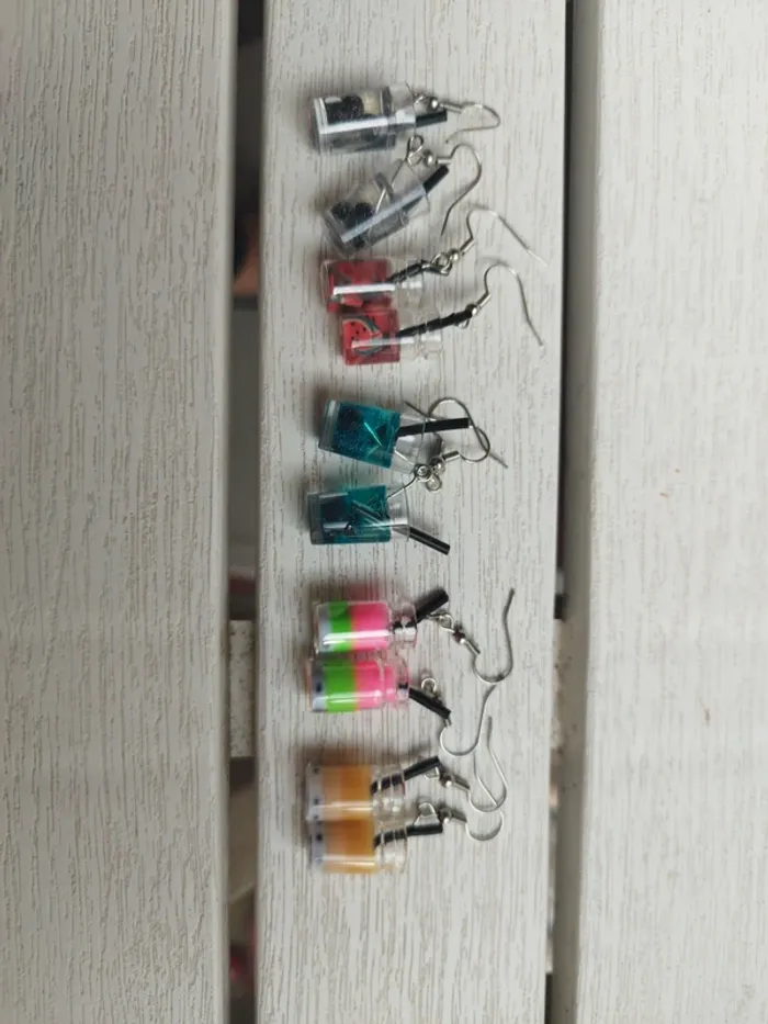 Lot de 5 paires boucles d'oreilles verrines