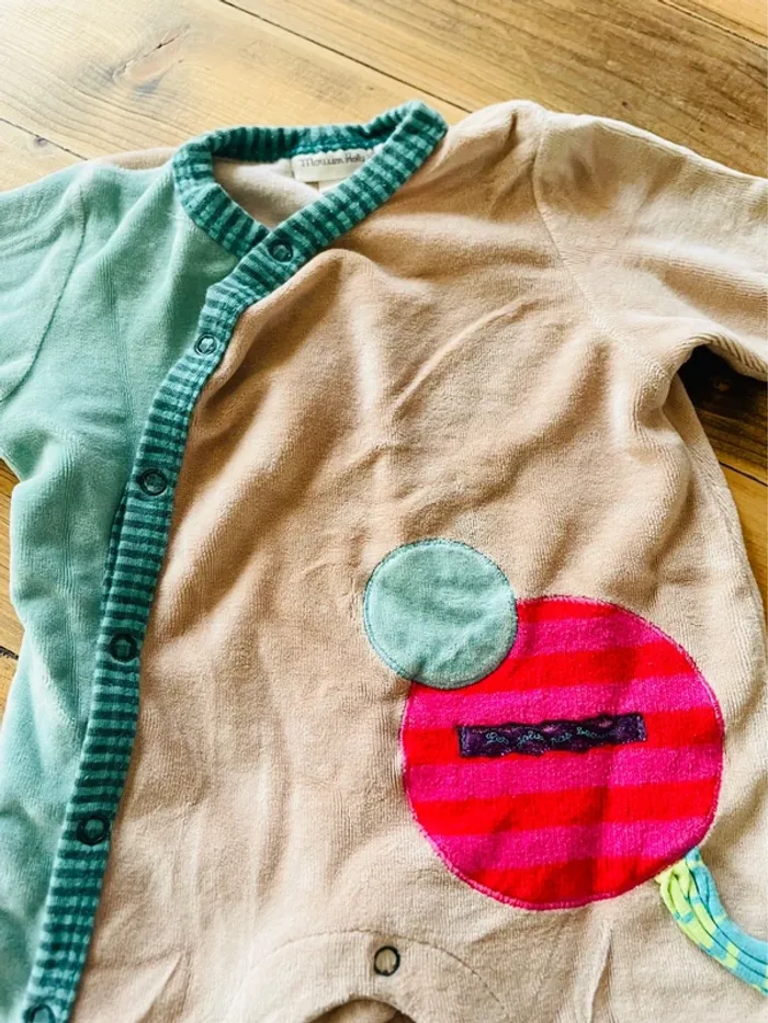 Pyjama en velours coloré 6 mois - photo numéro 3