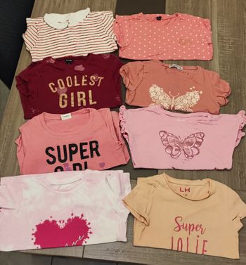 Lot de 8 Tshirt manche courte fille 5 ans 🦋
