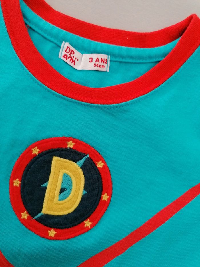 Tee-shirt turquoise 3ans-94cm - photo numéro 2