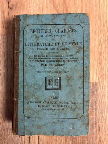 Livre ancien-Ch.Leroy-Lectures graduées et leçons pratiques de littérature et de style