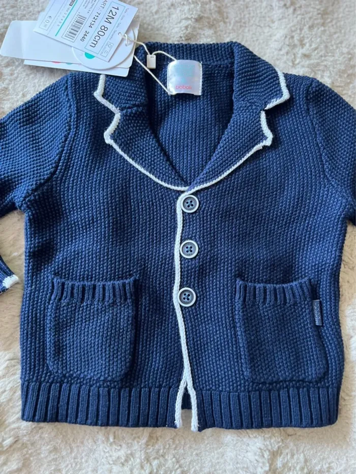 Joli gilet bébé garçon en laine 12 mois - photo numéro 2