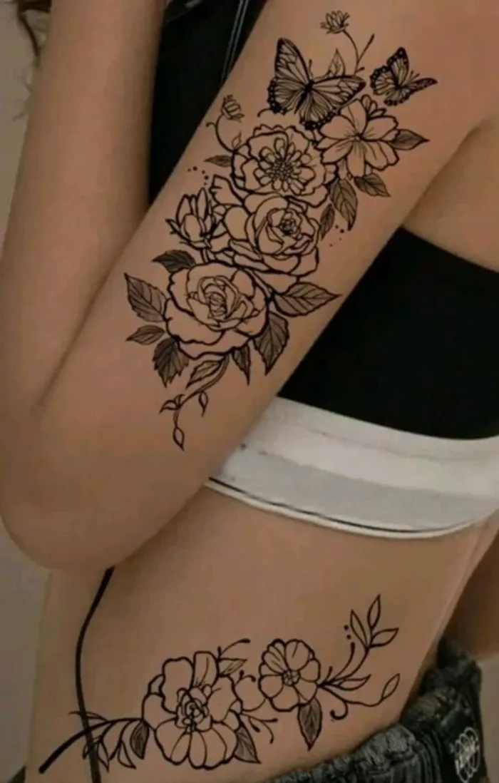 Lot de 10 tatouages éphémères Longue Tenue Tendance