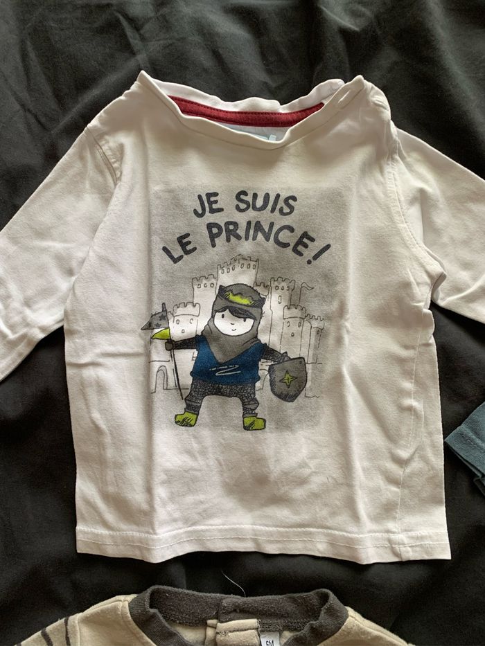 Lot de quatre t-shirt à manches longues 6 mois - photo numéro 2