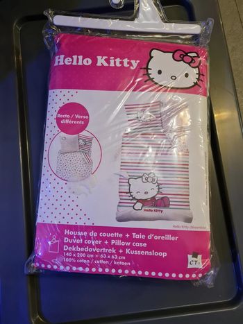 Parure de lit 1 personne hello kitty 100% coton