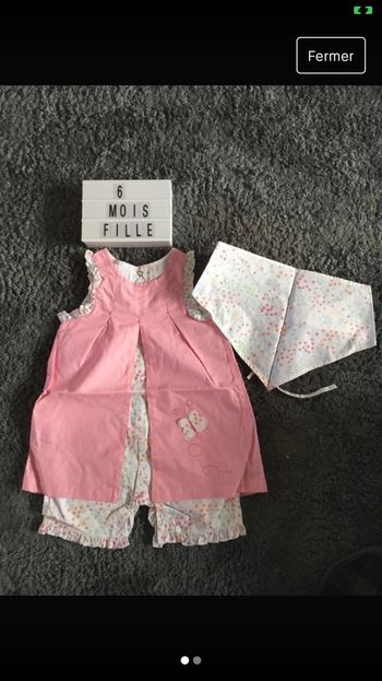Très bel ensemble fille Neuf 6 mois
