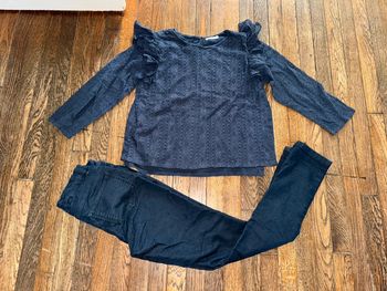 Blouse Monoprix et jeans souple Monoprix  12 ans