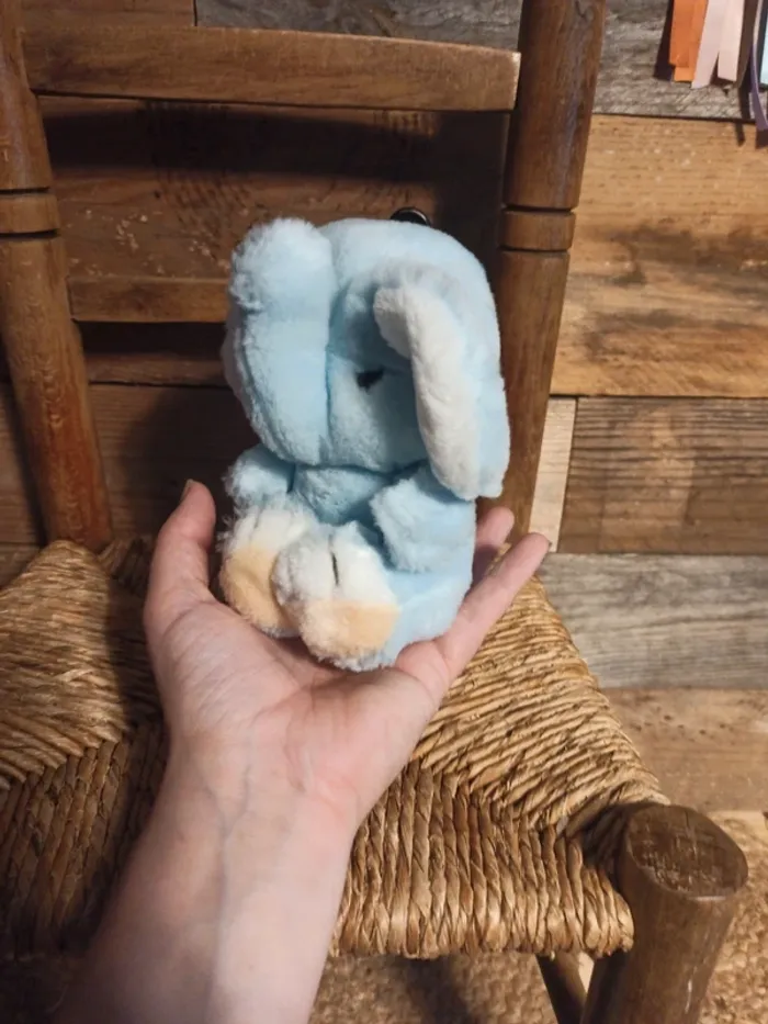 Peluche petit éléphant bleu Ajena tbe - photo numéro 5