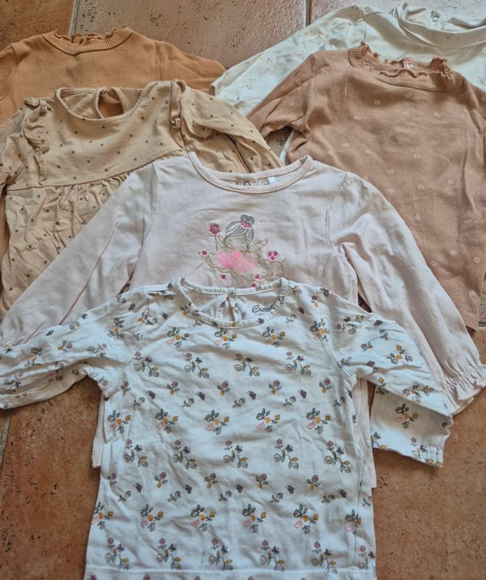 Lot de t-shirts manches longues fille