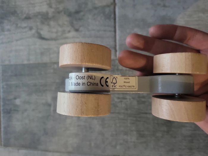 Jouet e. Bois à roues lapin Neuf - photo numéro 3