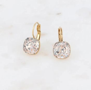 Dormeuses rose clair et dorées