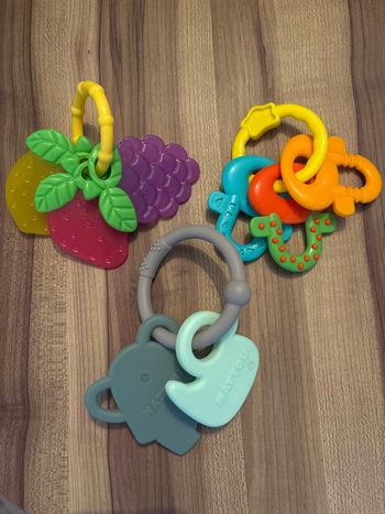 Lot de 3 hochets de dentition pour bébé 