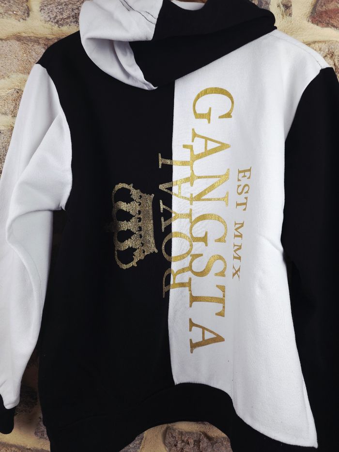 Sweat à capuche bicolore noir et blanc Homme/ Ado taille M marque Brave Soul 🎸 - photo numéro 10