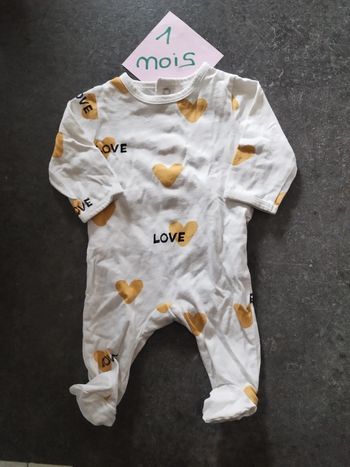 Pyjama léger coeur 1 mois