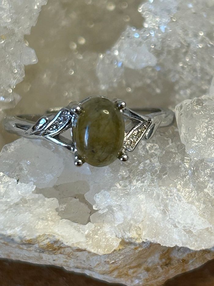 Bague réglable en laiton et labradorite - photo numéro 2