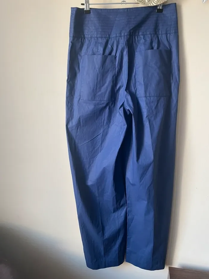 Pantalon large enduit bleu - photo numéro 7