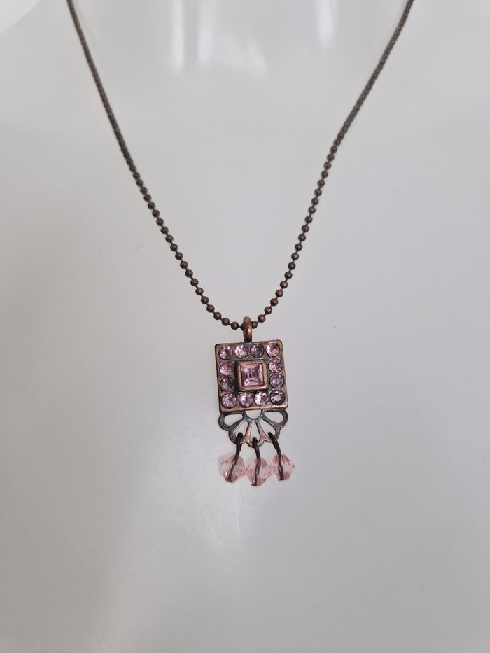 Collier avec motif et perles rose - photo numéro 3