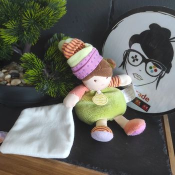 dc2770 doudou et compagnie les demoiselles cupcakes gateau mouchoir vert  blanc