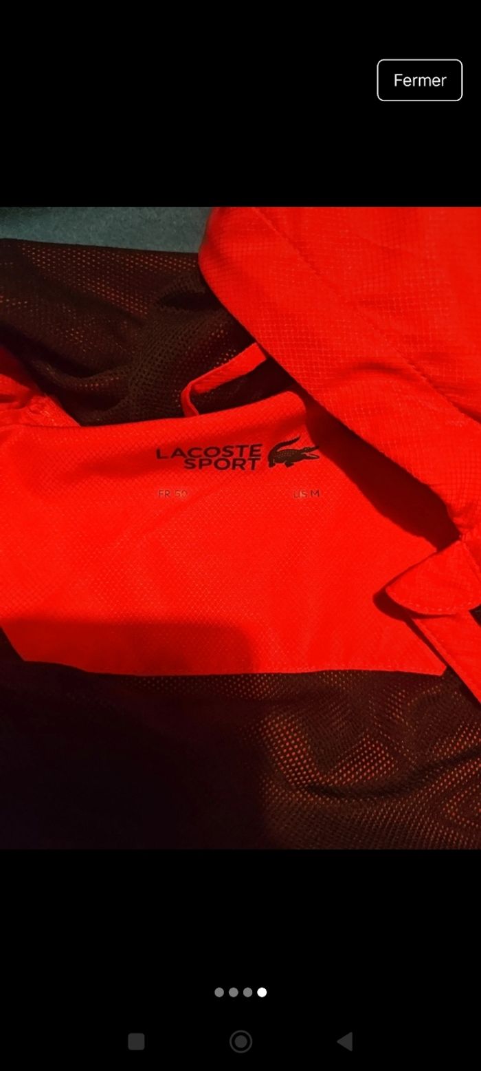 Veste Lacoste Taille M couleur rouge très bon état - photo numéro 4