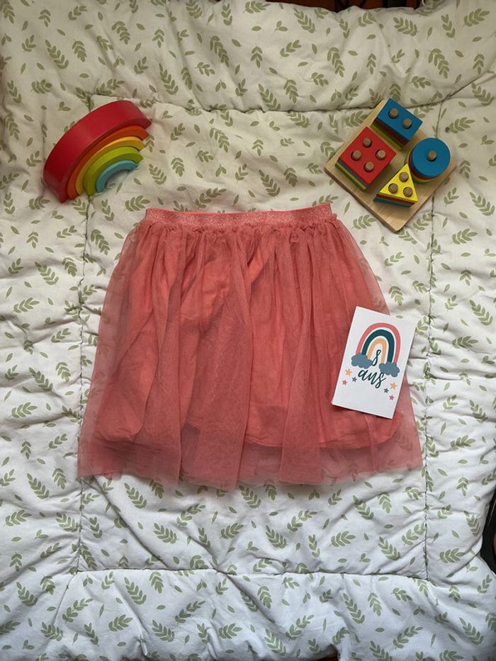 jupe en tulle corail à paillettes avec jupon 8 ans caprice de fille