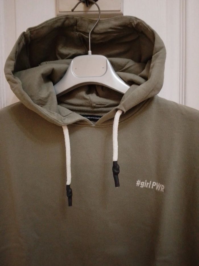 Sweat à capuche vert olive "girl PWR" T.S/36- Fashion Prívate Company - photo numéro 7
