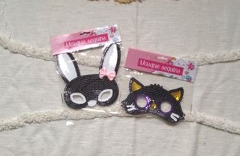 lot de 2 masques sequins pour enfant - neuf