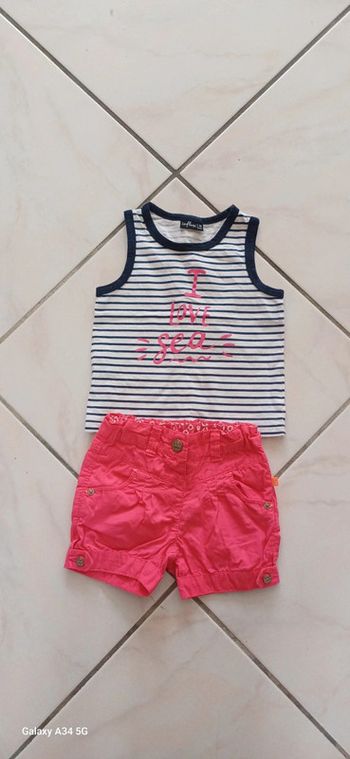 Ensemble short rose 18 mois