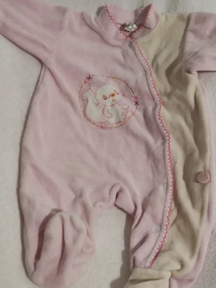 Pyjama velours - 6 Mois - Fille
