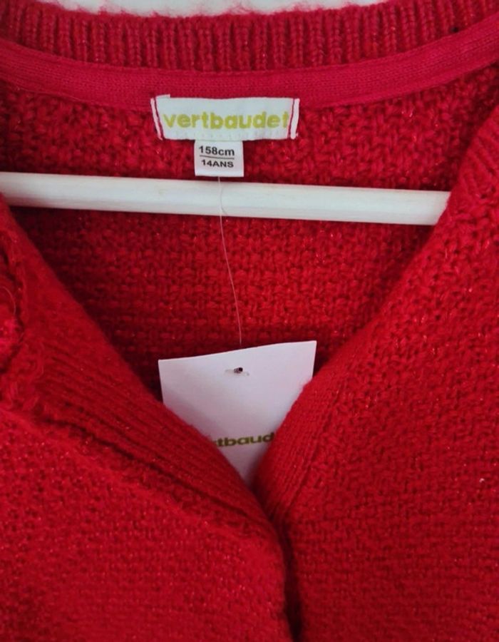 Gilet fille rouge Vertbaudet 14 ans - photo numéro 2