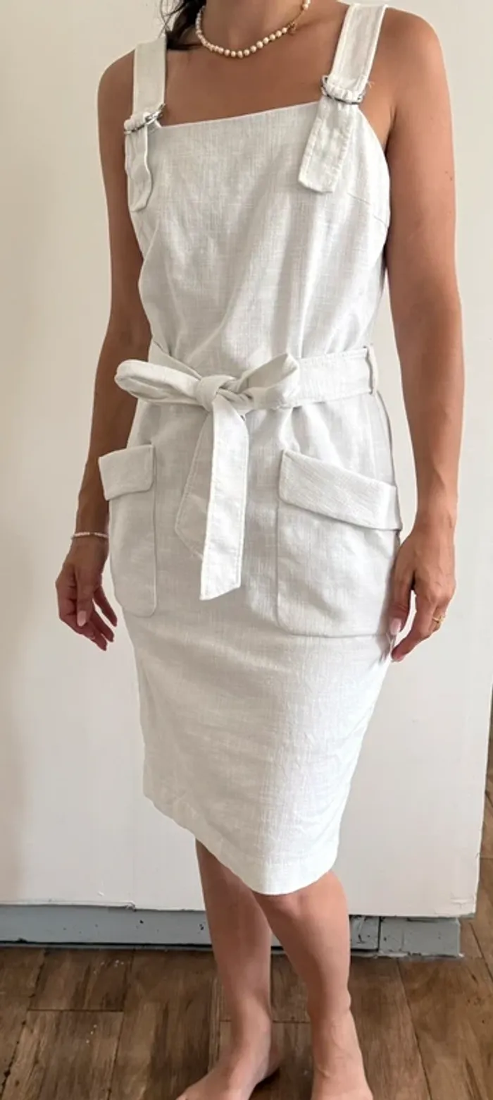 🤍 Robe blanche style salopette – Hugo Boss – Taille 38 🤍 - photo numéro 2